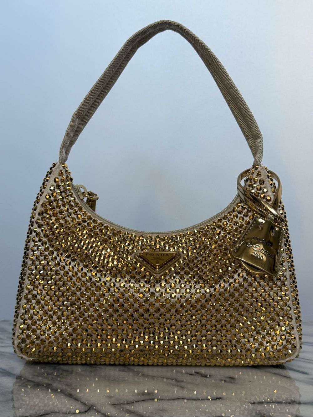 2000 Prada Re-Edition with Gold Rhinestones